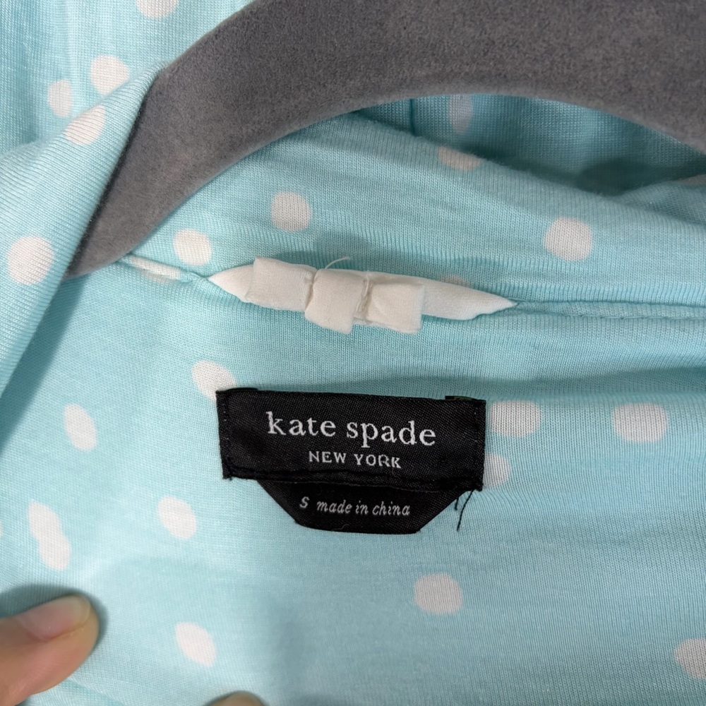 Kate Spade Womens MRS Bride Blue Polka Dot Pajamas Set Sz S Shirt &Short Comfy - Picture 5 of 7